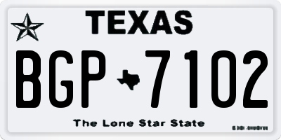 TX license plate BGP7102