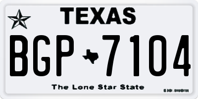 TX license plate BGP7104