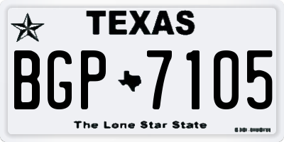 TX license plate BGP7105