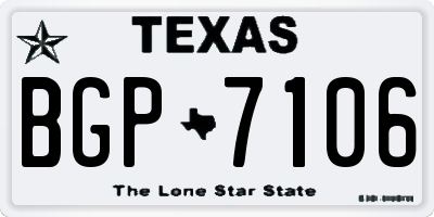 TX license plate BGP7106