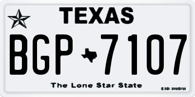 TX license plate BGP7107
