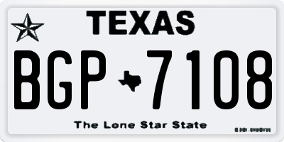 TX license plate BGP7108