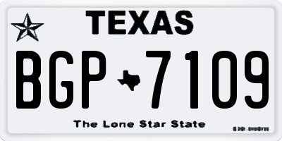 TX license plate BGP7109