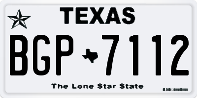 TX license plate BGP7112