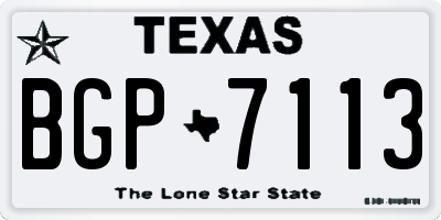 TX license plate BGP7113