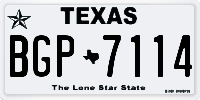 TX license plate BGP7114