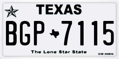 TX license plate BGP7115
