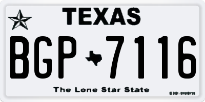 TX license plate BGP7116