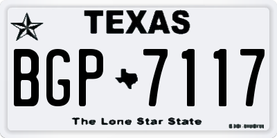 TX license plate BGP7117