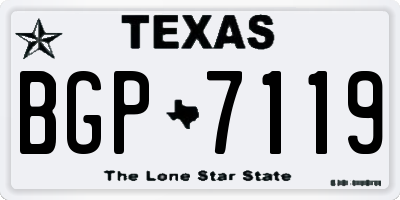 TX license plate BGP7119