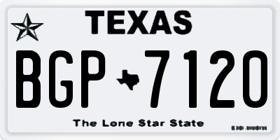 TX license plate BGP7120