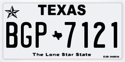 TX license plate BGP7121