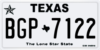 TX license plate BGP7122