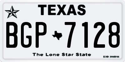 TX license plate BGP7128