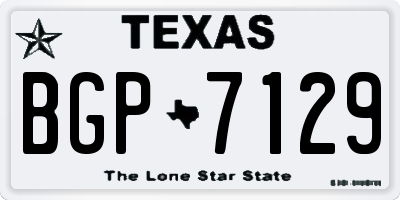 TX license plate BGP7129
