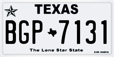 TX license plate BGP7131