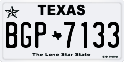 TX license plate BGP7133