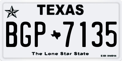TX license plate BGP7135