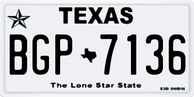 TX license plate BGP7136