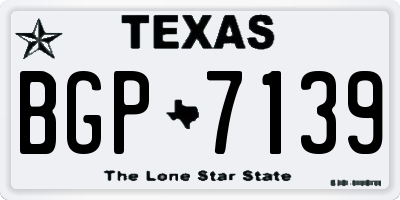 TX license plate BGP7139