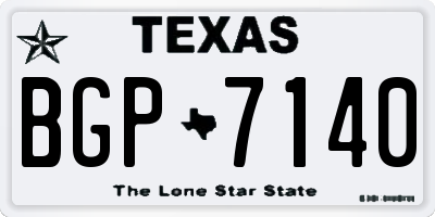 TX license plate BGP7140