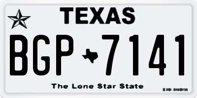 TX license plate BGP7141