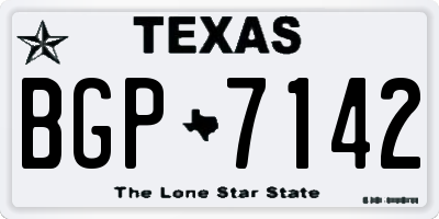 TX license plate BGP7142