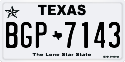 TX license plate BGP7143
