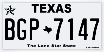 TX license plate BGP7147
