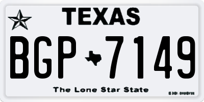 TX license plate BGP7149