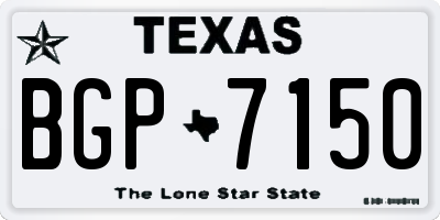 TX license plate BGP7150