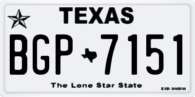 TX license plate BGP7151