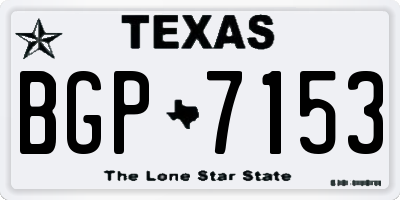 TX license plate BGP7153