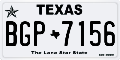 TX license plate BGP7156