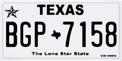 TX license plate BGP7158