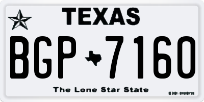 TX license plate BGP7160