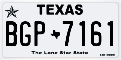 TX license plate BGP7161