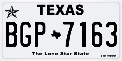 TX license plate BGP7163