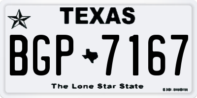 TX license plate BGP7167