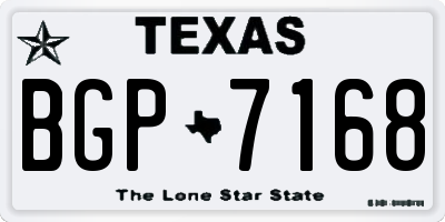 TX license plate BGP7168