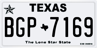 TX license plate BGP7169
