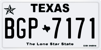 TX license plate BGP7171