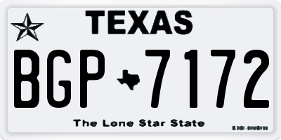 TX license plate BGP7172