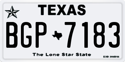 TX license plate BGP7183