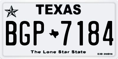 TX license plate BGP7184