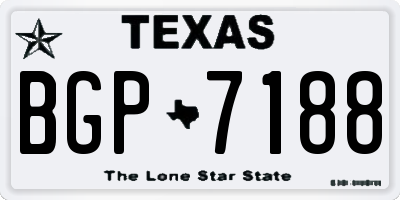 TX license plate BGP7188
