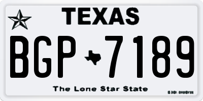TX license plate BGP7189