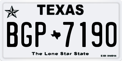 TX license plate BGP7190