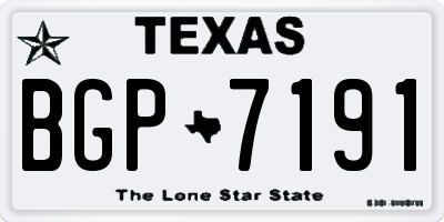TX license plate BGP7191