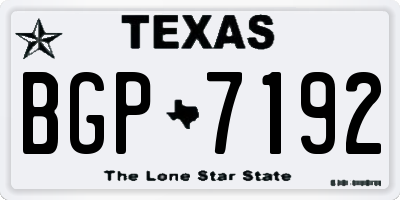 TX license plate BGP7192